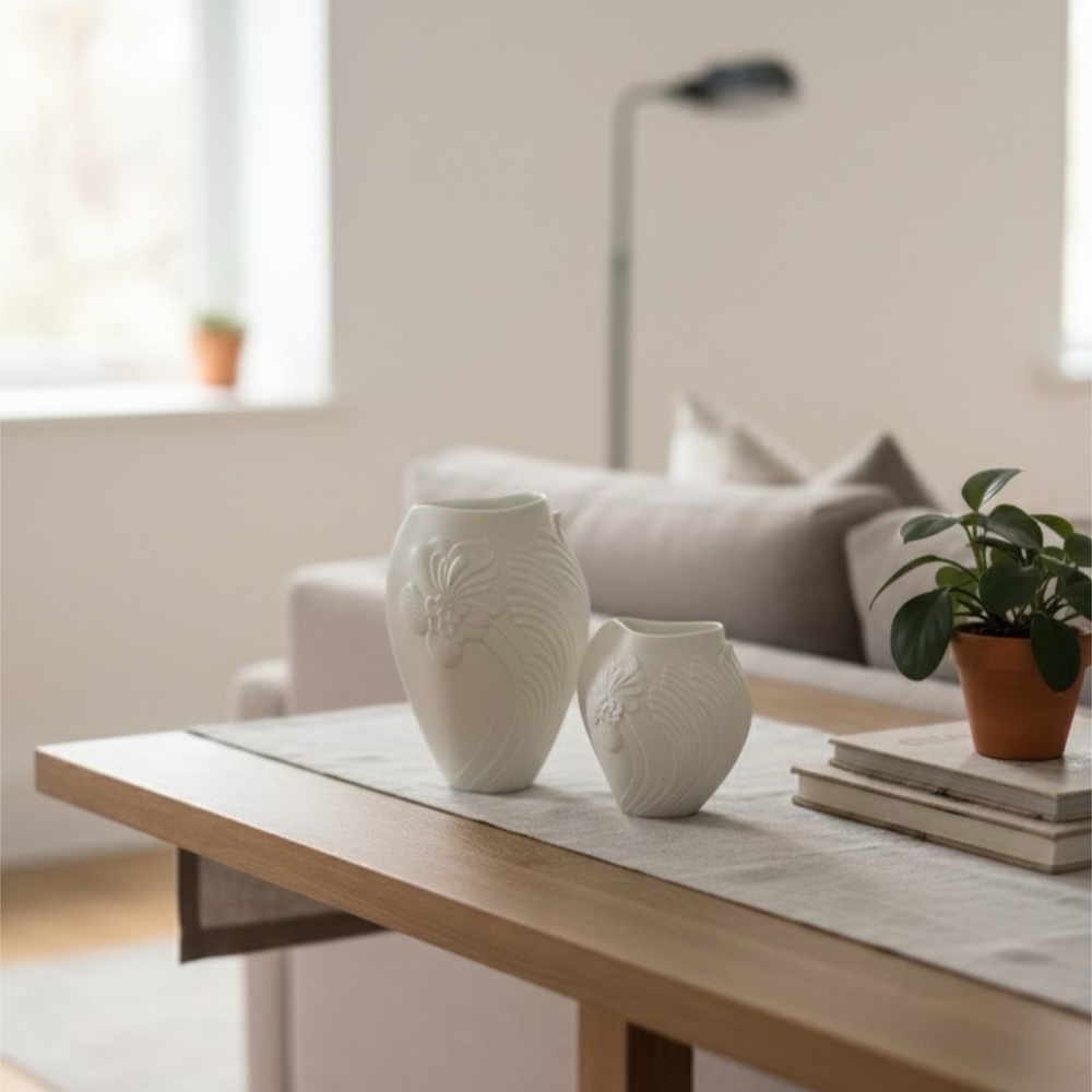 ✨ AK Kaiser Germany Matte White Porcelain Nesting Vases ✨